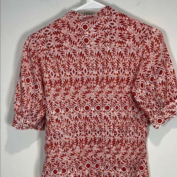 Banana Republic Red and White Floral Patterned Blouse - Picture 6 of 9